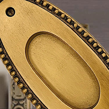 Beaded Oval Pocket Door Hardware