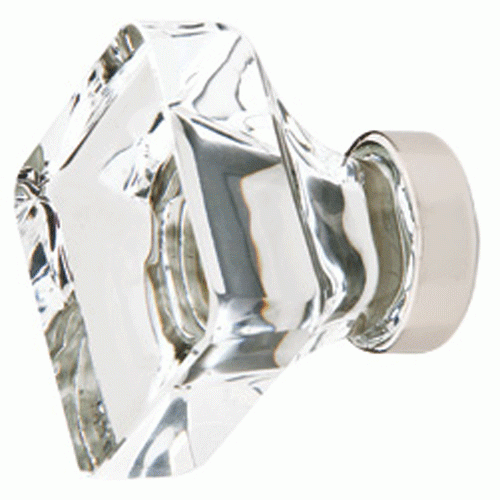 ##Antique Hardware## 1 3/8 Inch Emtek Glass Lido Square Cabinet and Furniture Knob