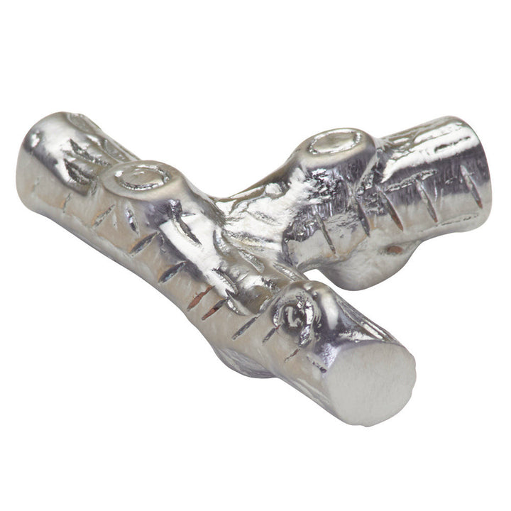 1 7/8 Inch "T" Shape Tree Branch Cabinet and Furniture Knob (Polished Chrome Finish)