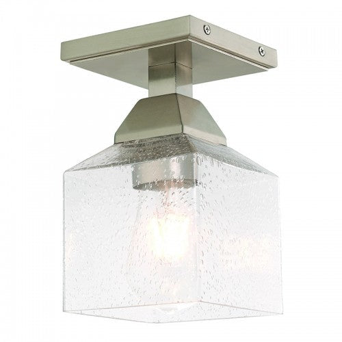 ##Antique Hardware## 1 Light Brushed Nickel Ceiling Mount