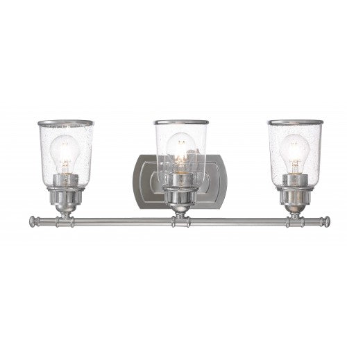 ##Antique Hardware## 3 Light Polished Chrome Bath Vanity