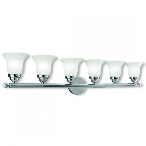 ##Antique Hardware## 6 Light Polished Chrome Bath Light
