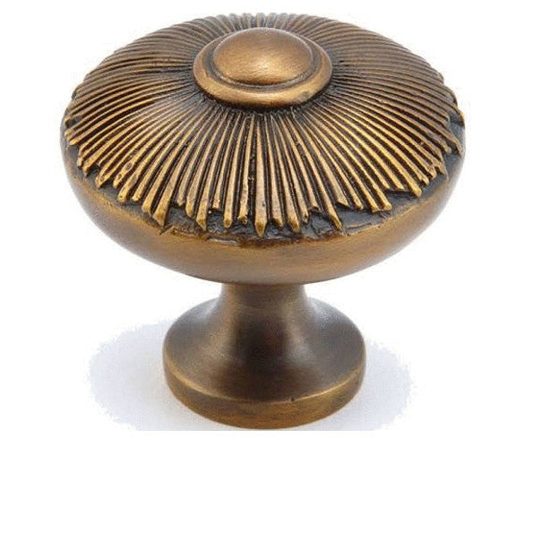 ##Antique Hardware## 1 1/2 Inch Sunburst Round Cabinet & Furniture Knob