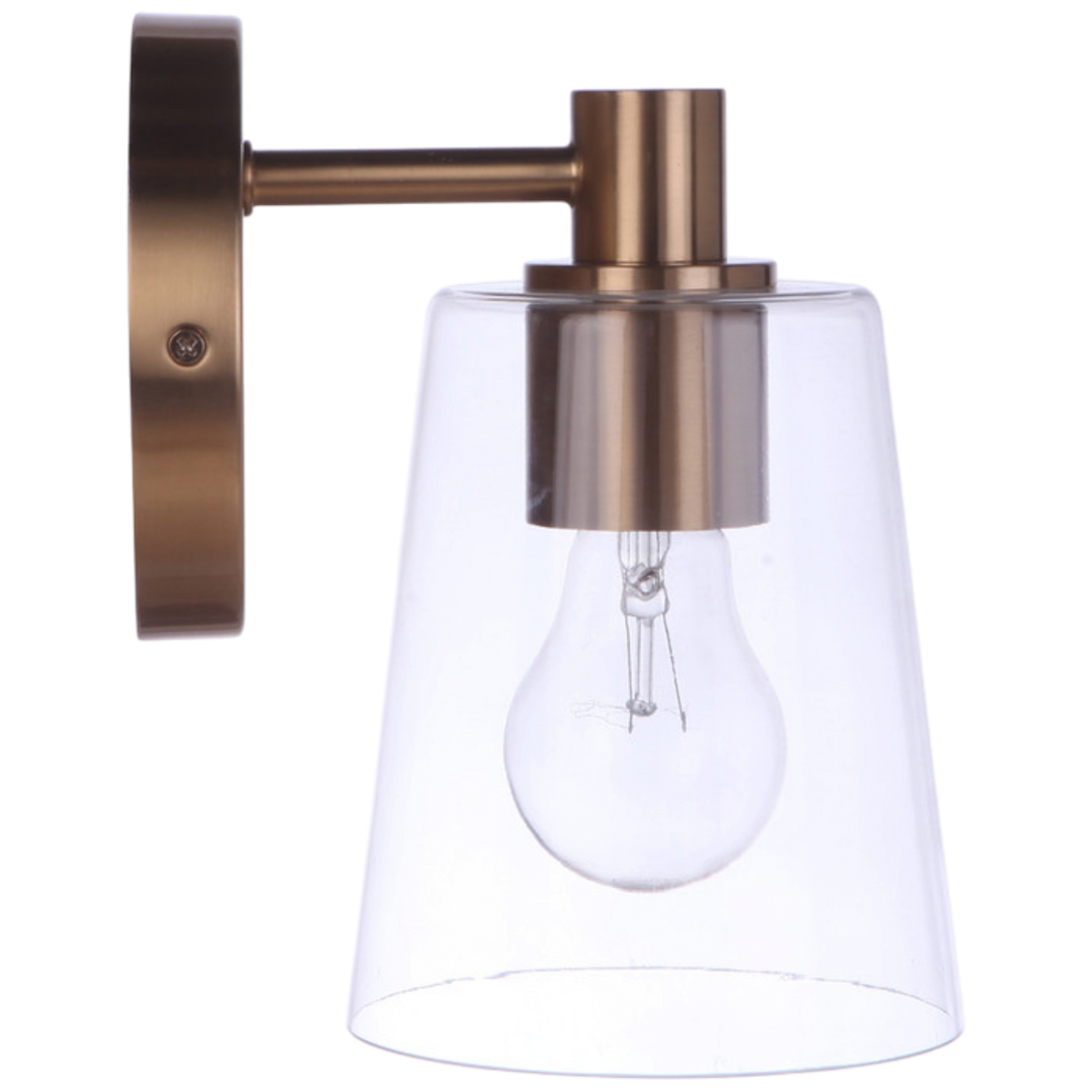 Emilio 1 Light Wall Sconce in Satin Brass