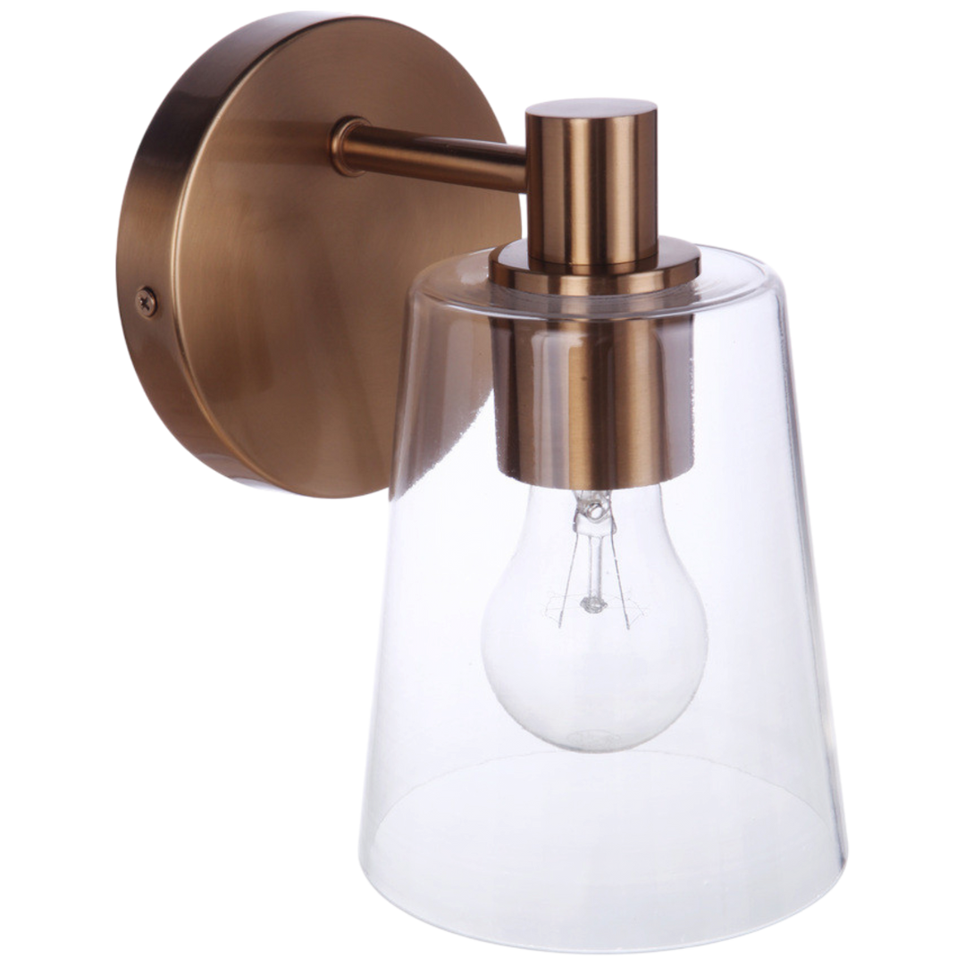 Emilio 1 Light Wall Sconce in Satin Brass