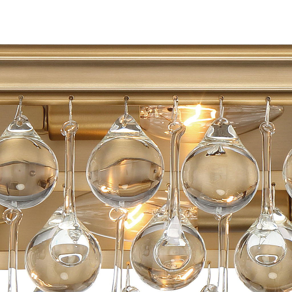 ##Antique Hardware## Calypso 6 Light Crystal Teardrop Vibrant Gold Bathroom Vanity