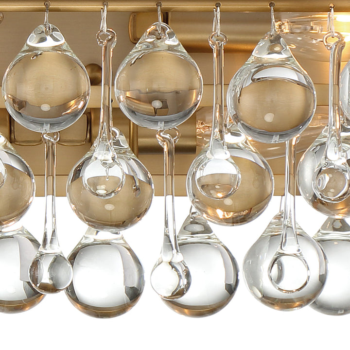 ##Antique Hardware## Calypso 6 Light Crystal Teardrop Vibrant Gold Bathroom Vanity