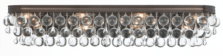 ##Antique Hardware## Calypso 8 Light Crystal Teardrop Vibrant Bronze Bathroom Vanity