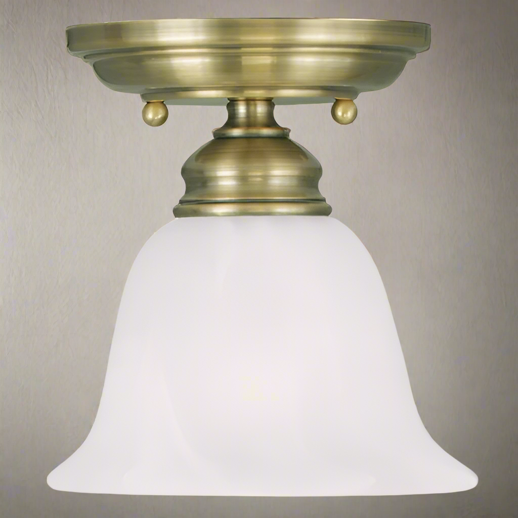 ##Antique Hardware## 1 Light Antique Brass Ceiling Mount