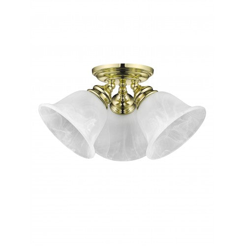 ##Antique Hardware## 3 Light Polished Brass Ceiling Mount