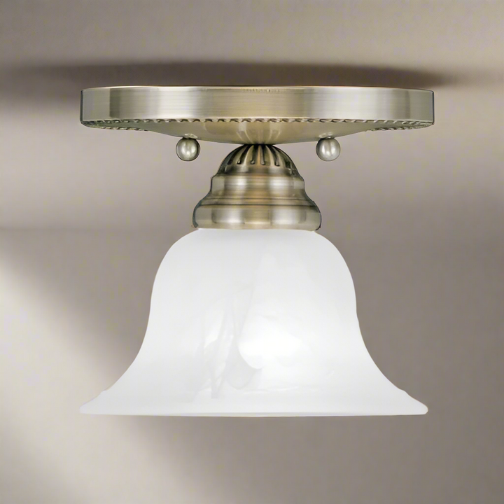 ##Antique Hardware## 1 Light Antique Brass Ceiling Mount