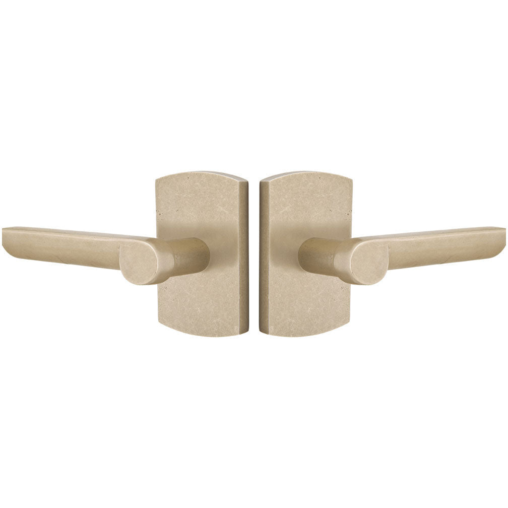 ##Antique Hardware## Solid Brass Sandcast Aurora Lever With Rounded Rectangular Rosette