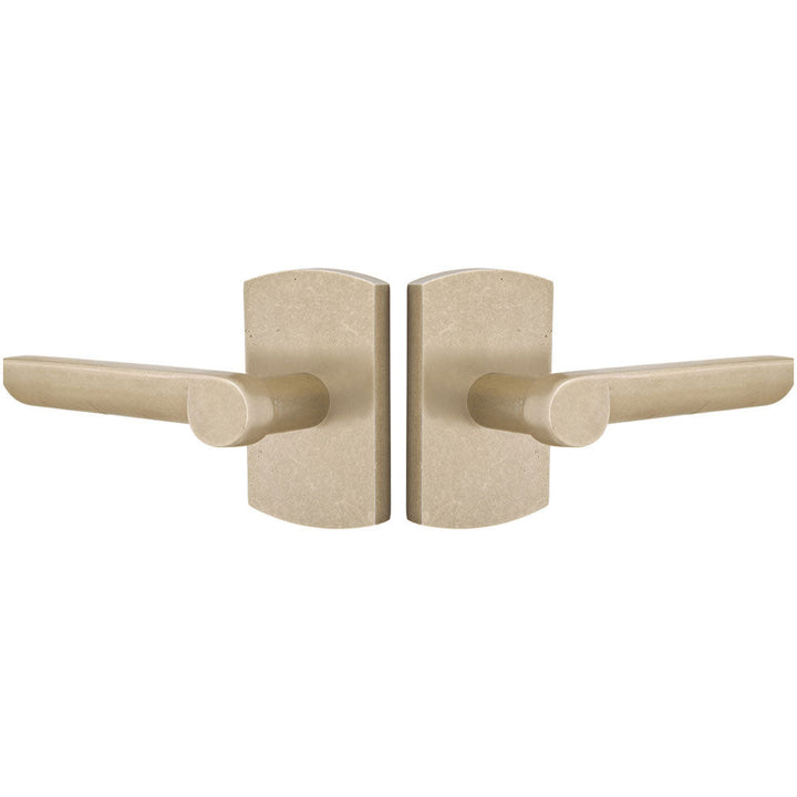 ##Antique Hardware## Solid Brass Sandcast Aurora Lever With Rounded Rectangular Rosette