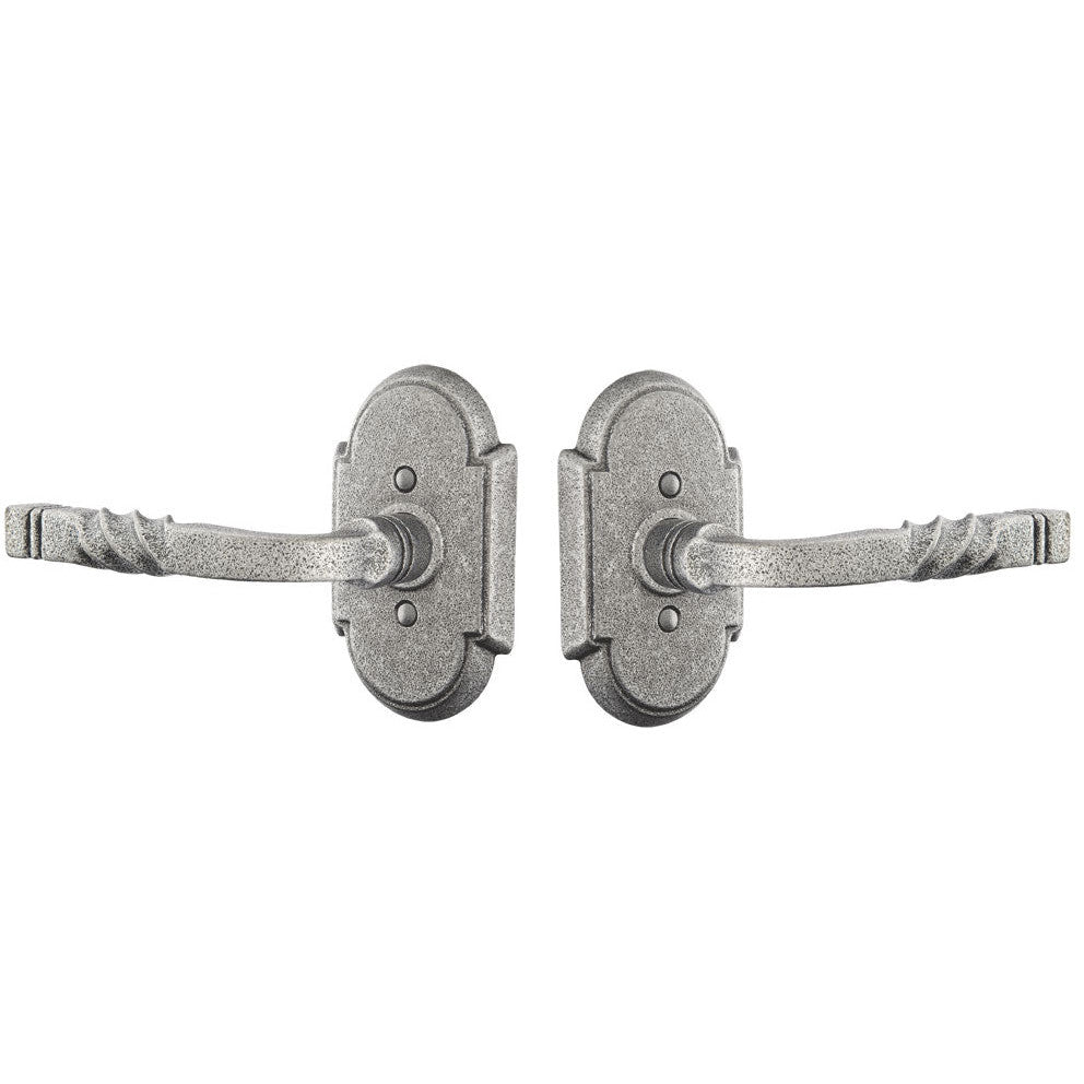 ##Antique Hardware## Emtek Wrought Steel San Carlos Lever With Arched Rosette