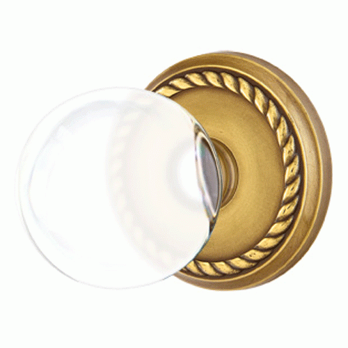 ##Antique Hardware## Crystal Bristol Door Knob Set With Rope Rosette (Several Finish Options)