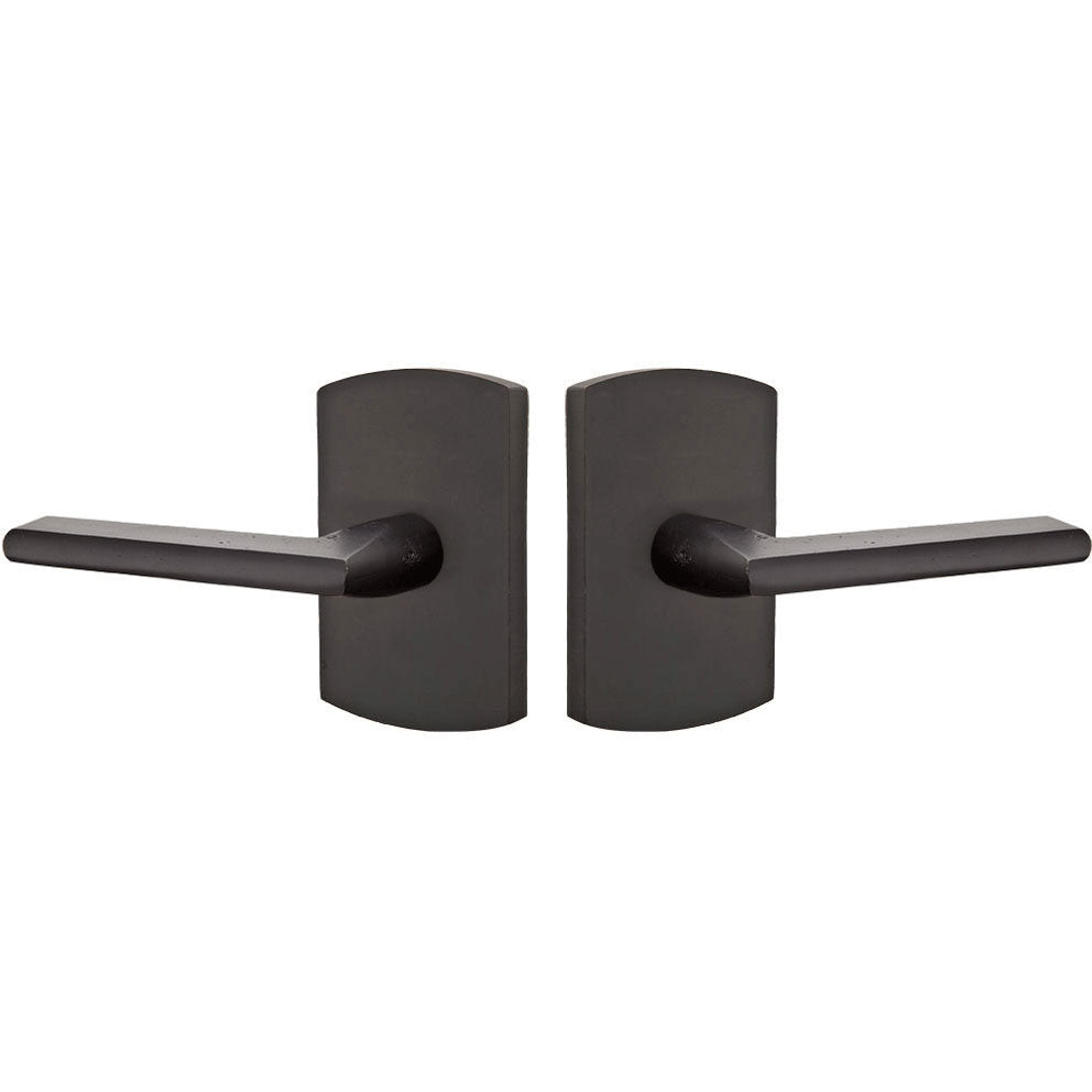 ##Antique Hardware## Emtek Solid Brass Sandcast Lariat Lever With Rounded Rectangular Rosette