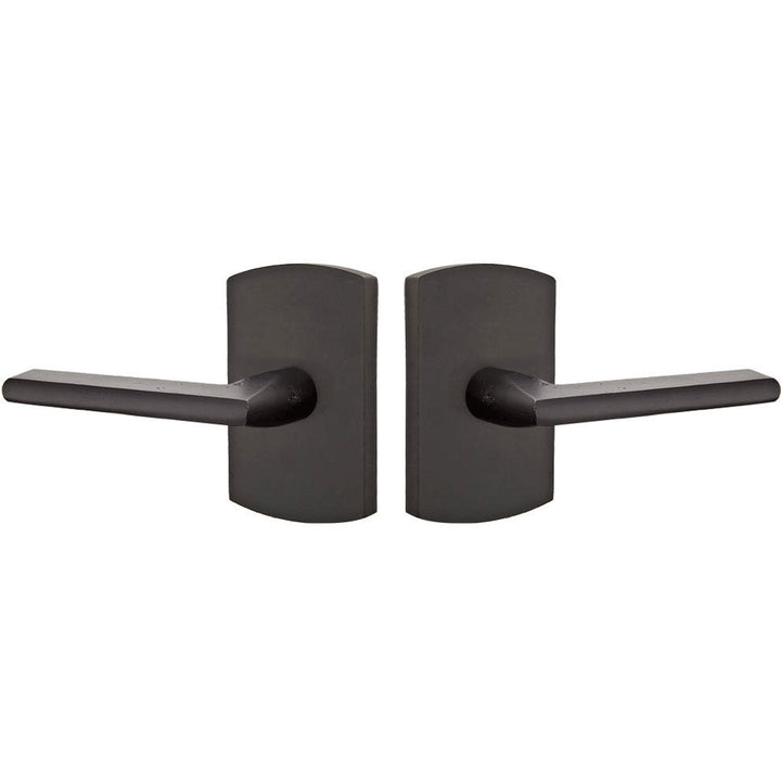 ##Antique Hardware## Emtek Solid Brass Sandcast Lariat Lever With Rounded Rectangular Rosette