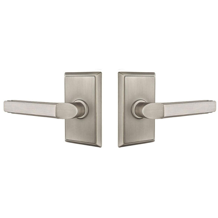 ##Antique Hardware## Solid Brass Milano Lever With Rectangular Rosette