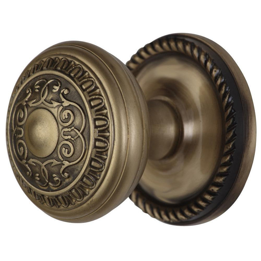##Antique Hardware## Georgian Roped Rosette Door Set with Egg & Dart Door Knobs (Several Finishes Available)