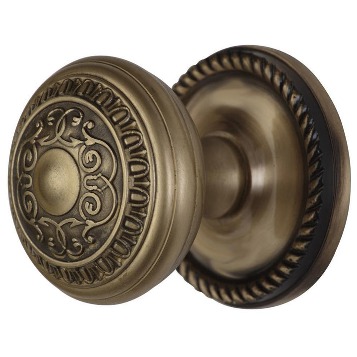 ##Antique Hardware## Georgian Roped Rosette Door Set with Egg & Dart Door Knobs (Several Finishes Available)