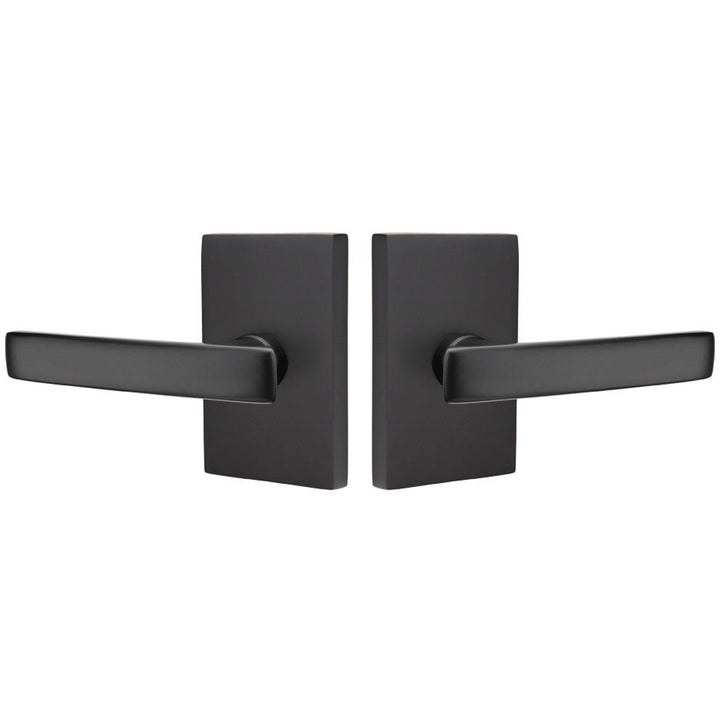 Antique Hardware Emtek Solid Brass Geneva Lever With Modern Rectangular Rosette (Several Finish Options) EMTEK LEVER DOOR KNOB