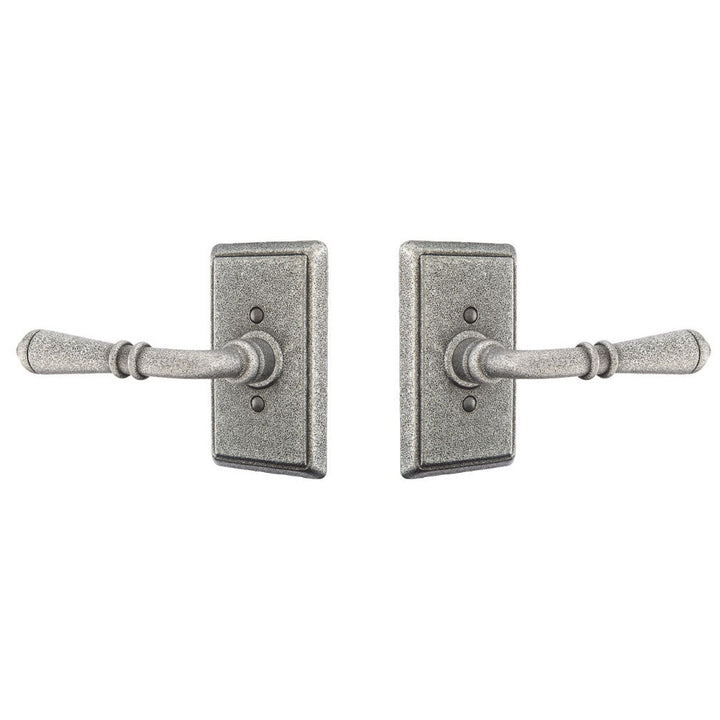 Antique Hardware Emtek Wrought Steel Normandy Lever With Rectangular Rosette EMTEK LEVER DOOR KNOB