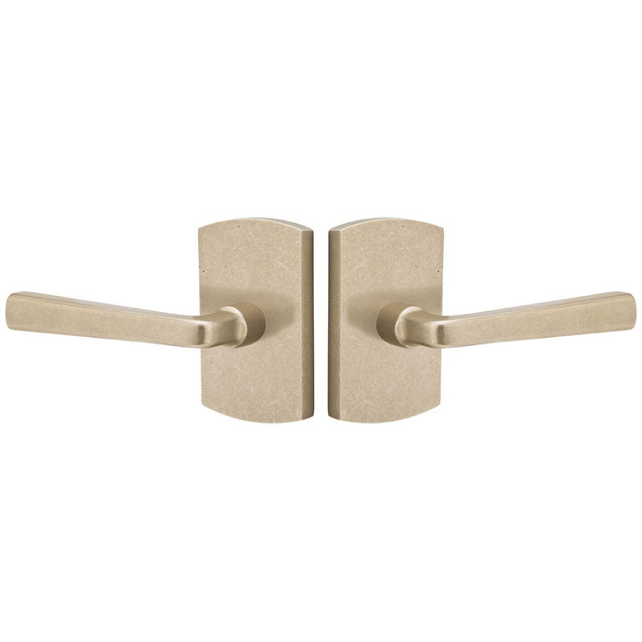 ##Antique Hardware## Sandcast Cimarron Lever With Rounded Rectangular Rosette