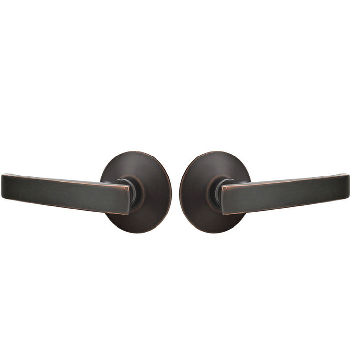 Antique Hardware Emtek Solid Brass Geneva Lever With Modern Rosette (Several Finish Options) EMTEK LEVER DOOR KNOB