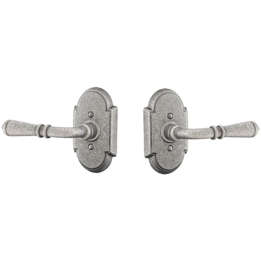 ##Antique Hardware## Emtek Wrought Steel Normandy Lever With Arched Rosette (Several Finishes Available)