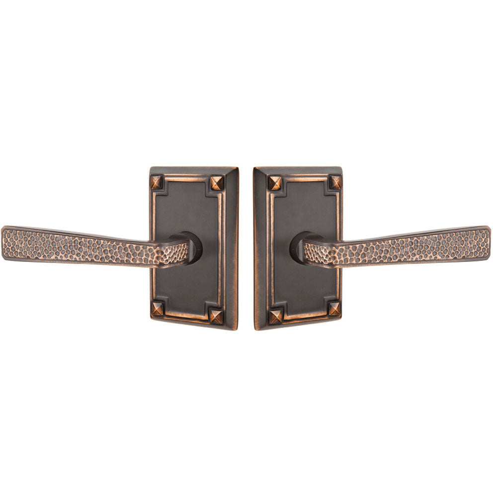 Antique Hardware Emtek Craftsman Style Hammered Lever With Rectangular Rosette (Many Finishes Available) EMTEK LEVER DOOR KNOB