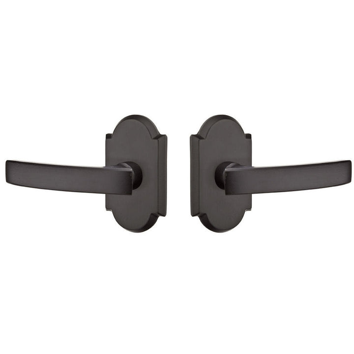 ##Antique Hardware## Emtek Solid Brass Sandcast Yuma Lever With Arched Rosette