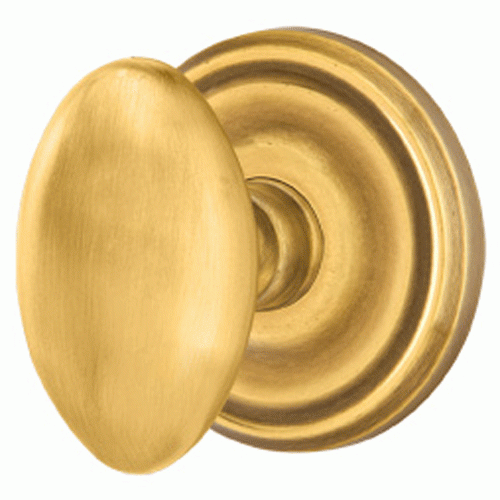 ##Antique Hardware## Emtek Solid Brass Egg Door Knob Set With Regular Rosette (Several Finish Options)