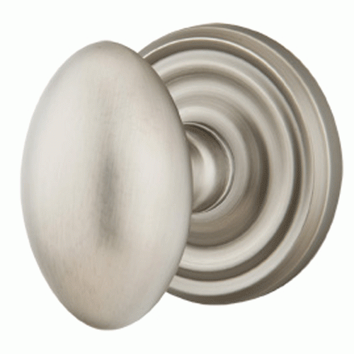 ##Antique Hardware## Emtek Solid Brass Egg Door Knob Set With Regular Rosette (Several Finish Options)