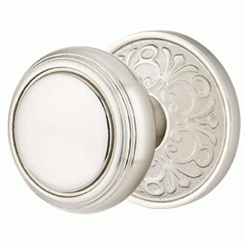 ##Antique Hardware## Solid Brass Norwich Door Knob Set With Lancaster Rosette (Several Finish Options)