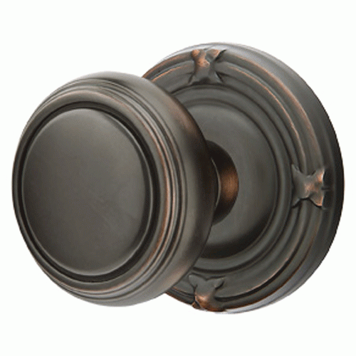 ##Antique Hardware## Solid Brass Norwich Door Knob Set With Ribbon & Reed Rosette (Several Finish Options)