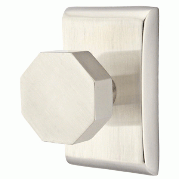 ##Antique Hardware## Emtek Solid Brass Octagon Door Knob Set With Neos Rosette (Several Finish Options)