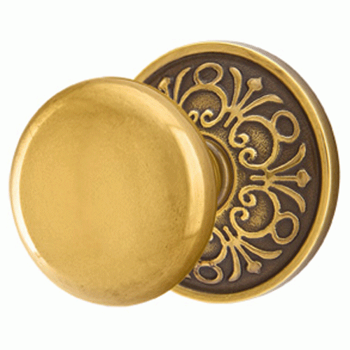 ##Antique Hardware## Solid Brass Providence Door Knob Set With Lancaster Rosette (Several Finish Options)