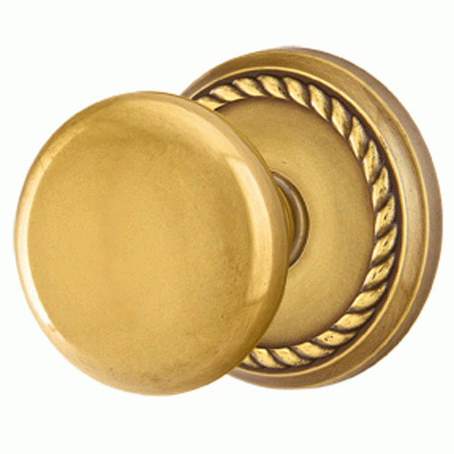 ##Antique Hardware## Solid Brass Providence Door Knob Set With Rope Rosette (Several Finish Options)