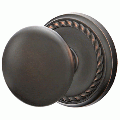 ##Antique Hardware## Solid Brass Providence Door Knob Set With Rope Rosette (Several Finish Options)