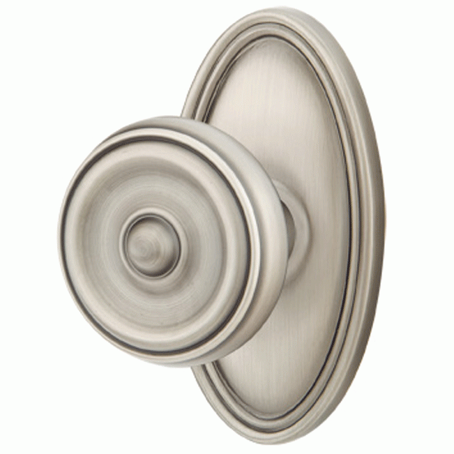 ##Antique Hardware## Solid Brass Waverly Door Knob Set With Oval Rosette (Several Finish Options)