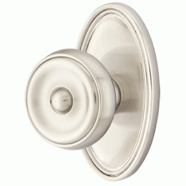 ##Antique Hardware## Solid Brass Waverly Door Knob Set With Oval Rosette (Several Finish Options)