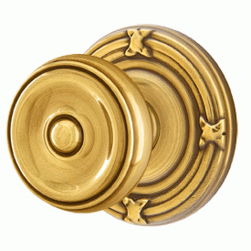 ##Antique Hardware## Solid Brass Waverly Door Knob Set With Ribbon & Reed Rosette (Several Finish Options)