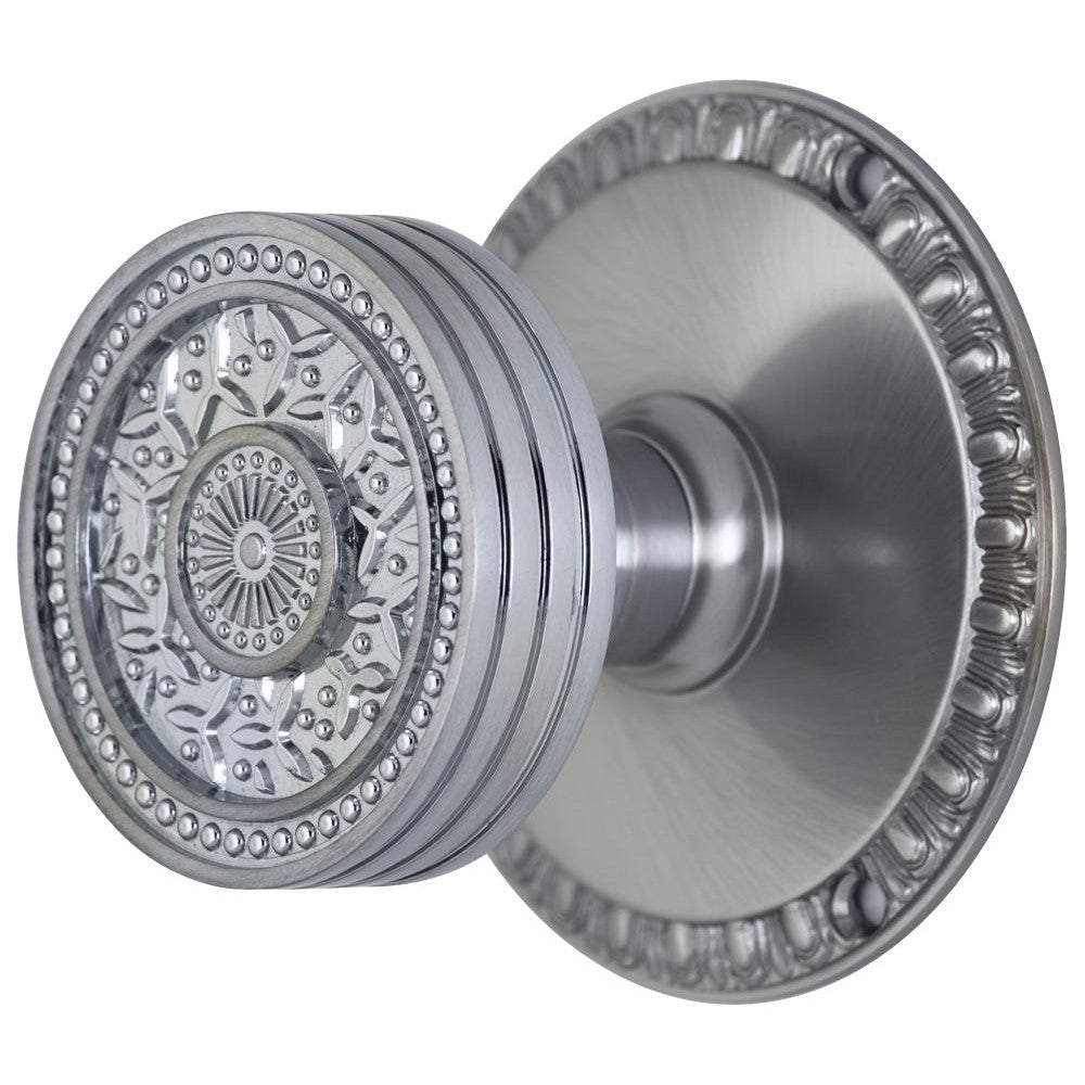 ##Antique Hardware## Egg & Dart Rosette Door Set with Rice Pattern Door Knobs (Several Finishes Available)