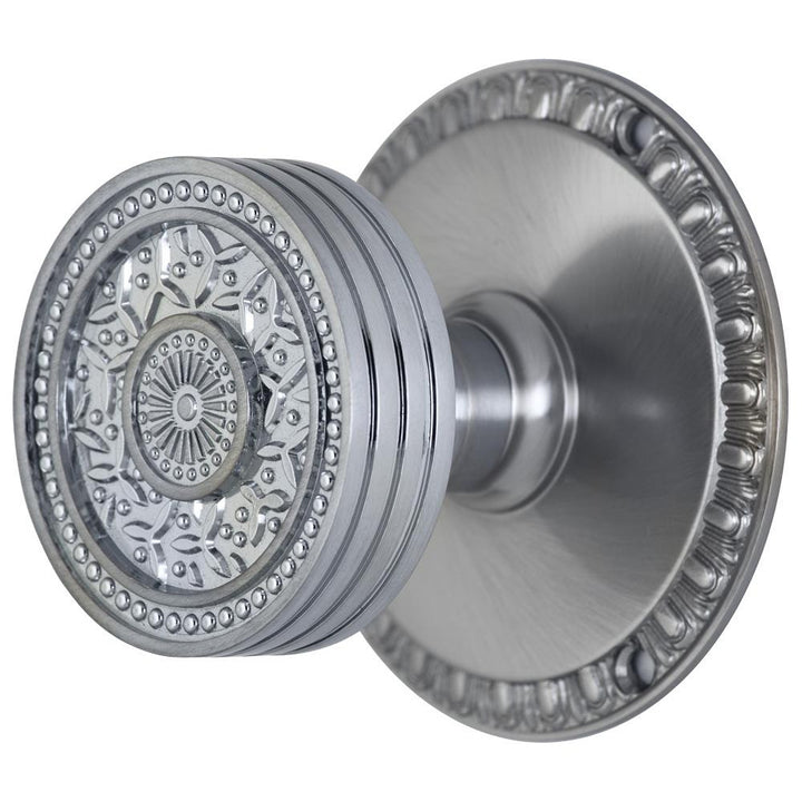 ##Antique Hardware## Egg & Dart Rosette Door Set with Rice Pattern Door Knobs (Several Finishes Available)