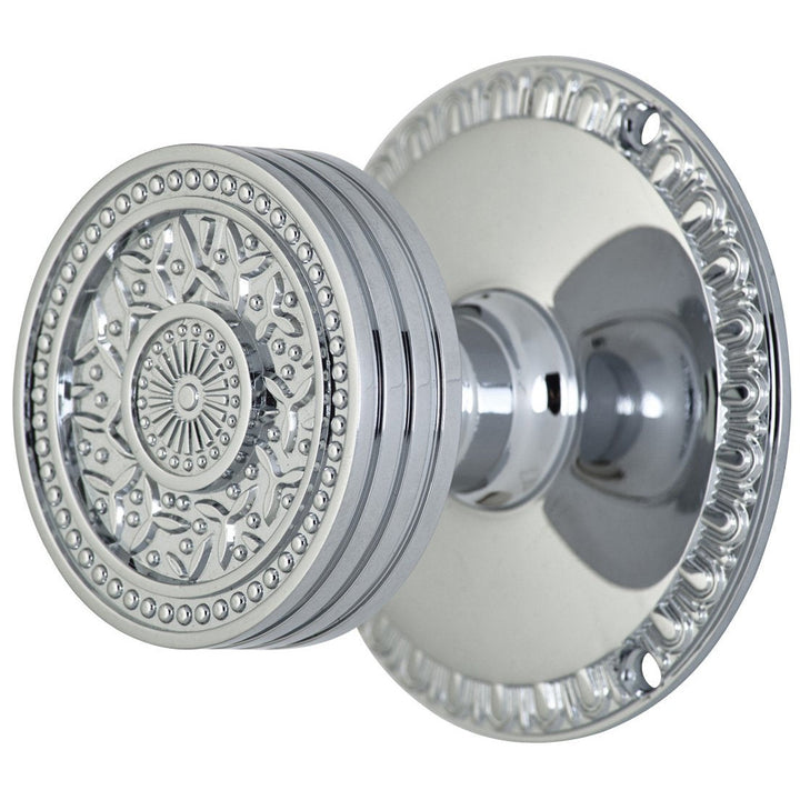 ##Antique Hardware## Egg & Dart Rosette Door Set with Rice Pattern Door Knobs (Several Finishes Available)