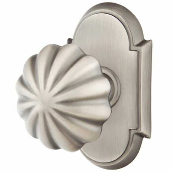 ##Antique Hardware## Emtek Solid Brass Melon Door Knob Set With # 8 Rosette (Several Finish Options)