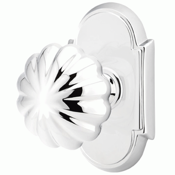 ##Antique Hardware## Emtek Solid Brass Melon Door Knob Set With # 8 Rosette (Several Finish Options)