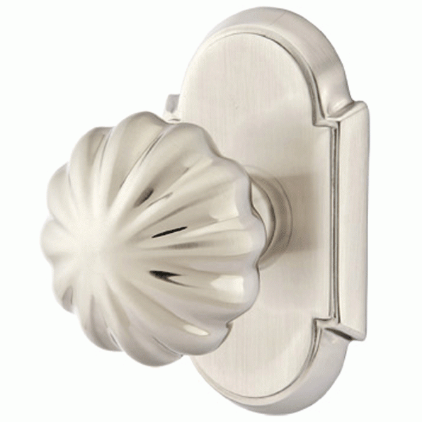 ##Antique Hardware## Emtek Solid Brass Melon Door Knob Set With # 8 Rosette (Several Finish Options)