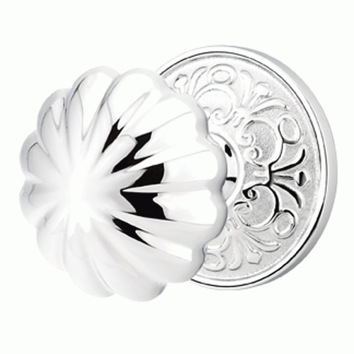 ##Antique Hardware## Solid Brass Melon Door Knob Set With Lancaster Rosette (Several Finish Options)