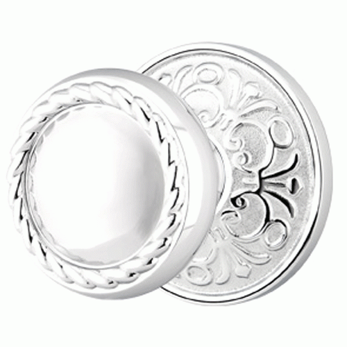 ##Antique Hardware## Solid Brass Rope Door Knob Set With Lancaster Rosette (Several Finish Options)